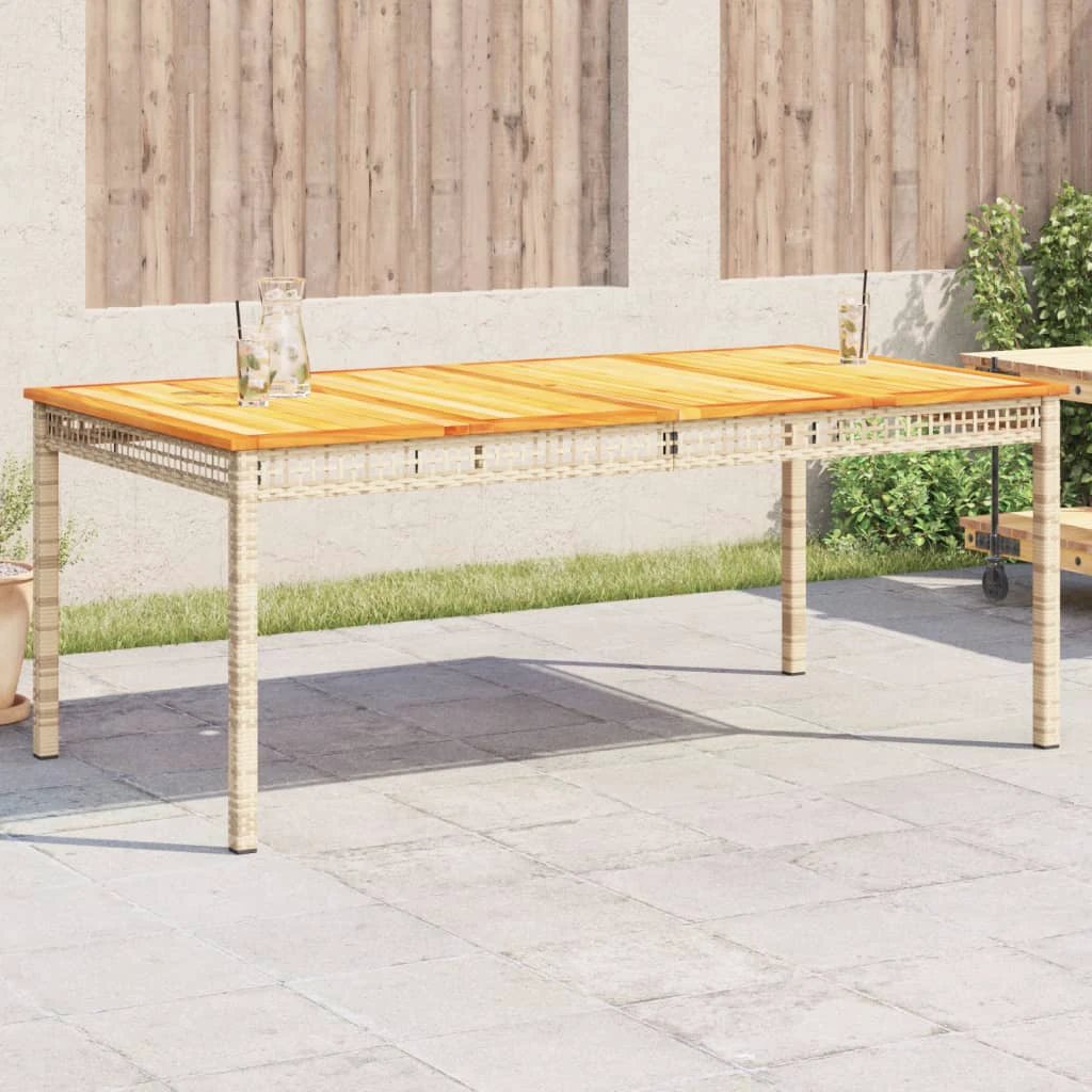 vidaXL Garden Table Black 80x80x75 cm Poly Rattan Acacia Wood -