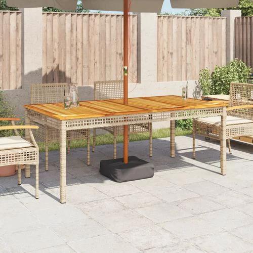 vidaXL Garden Table Black 80x80x75 cm Poly Rattan Acacia Wood by vidaXL