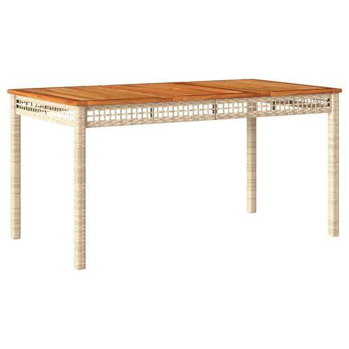 vidaXL Garden Table Black 80x80x75 cm Poly Rattan Acacia Wood -
