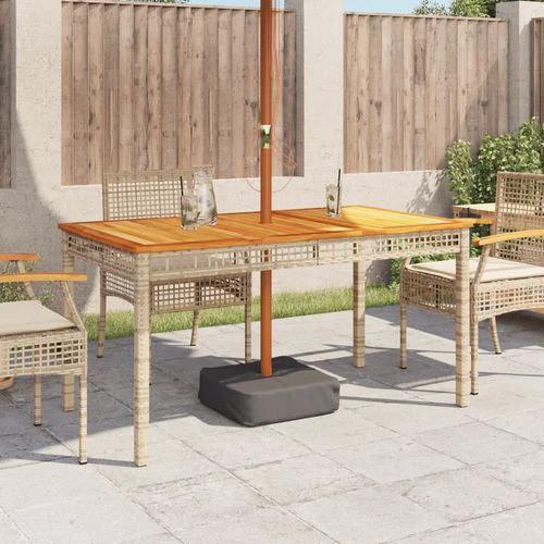 vidaXL Garden Table Black 80x80x75 cm Poly Rattan Acacia Wood -