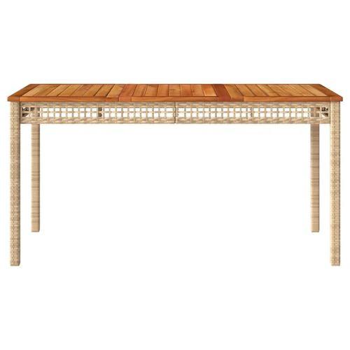 vidaXL Garden Table Black 80x80x75 cm Poly Rattan Acacia Wood -