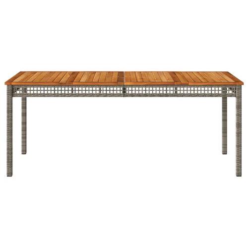 vidaXL Garden Table Black 80x80x75 cm Poly Rattan Acacia Wood -