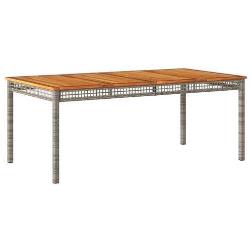 vidaXL Garden Table Black 80x80x75 cm Poly Rattan Acacia Wood -
