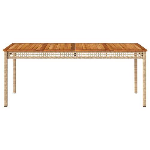 vidaXL Garden Table Black 80x80x75 cm Poly Rattan Acacia Wood by vidaXL