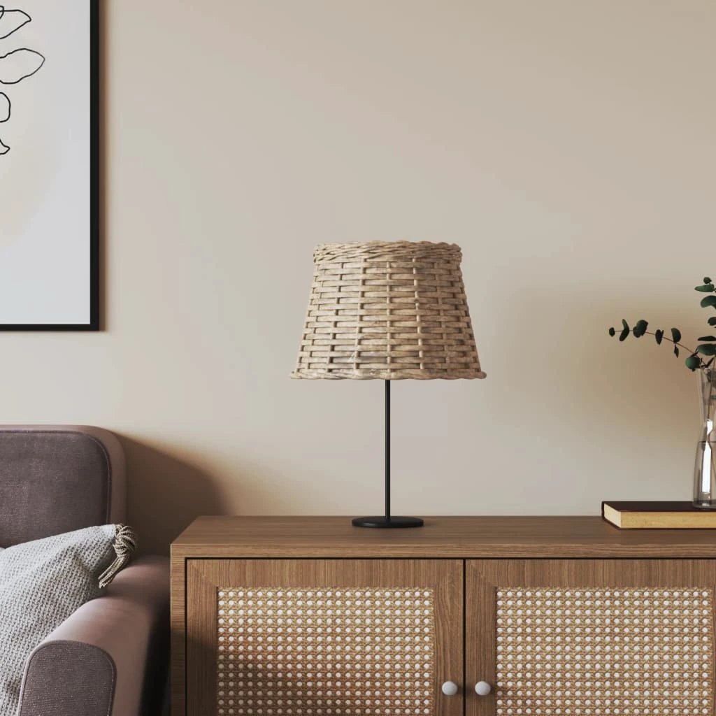 vidaXL Lamp Shade White Ø15x12 cm Wicker by vidaXL