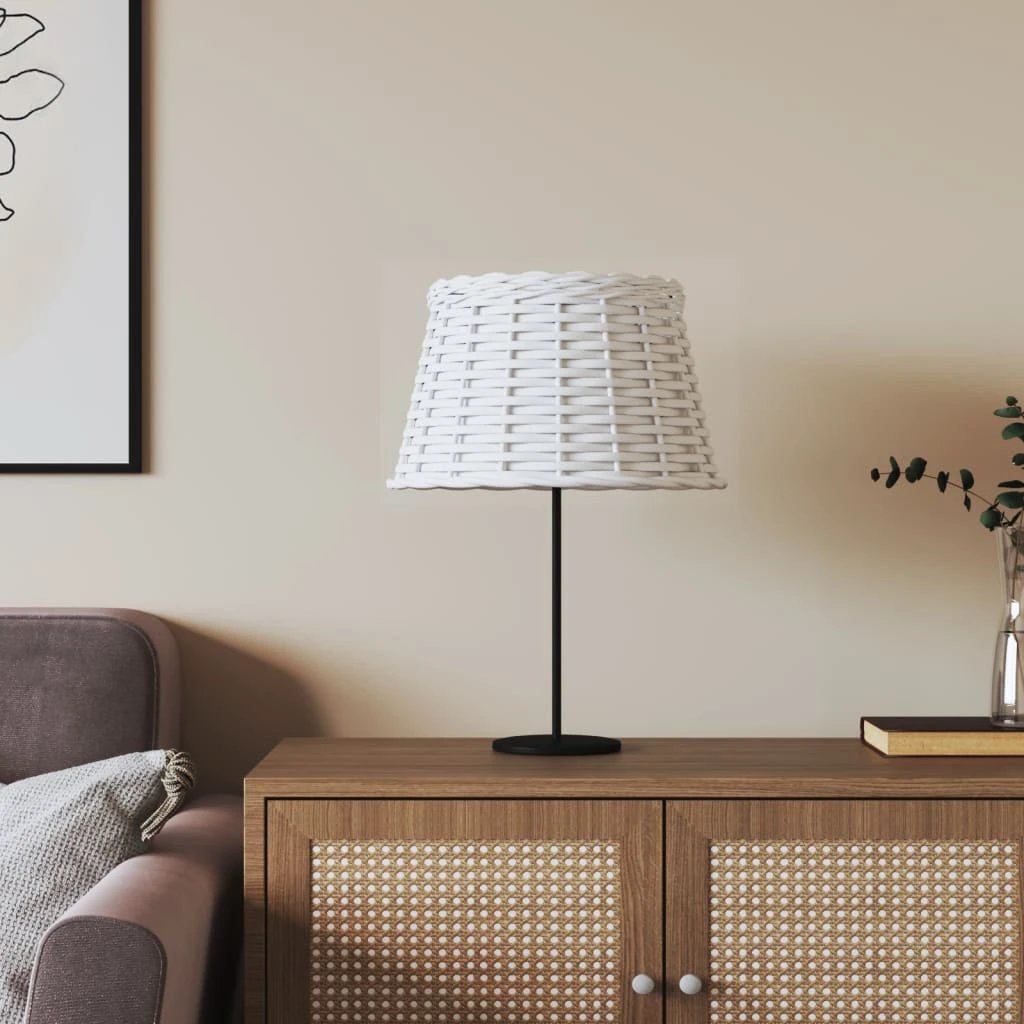 vidaXL Lamp Shade White Ø15x12 cm Wicker by vidaXL
