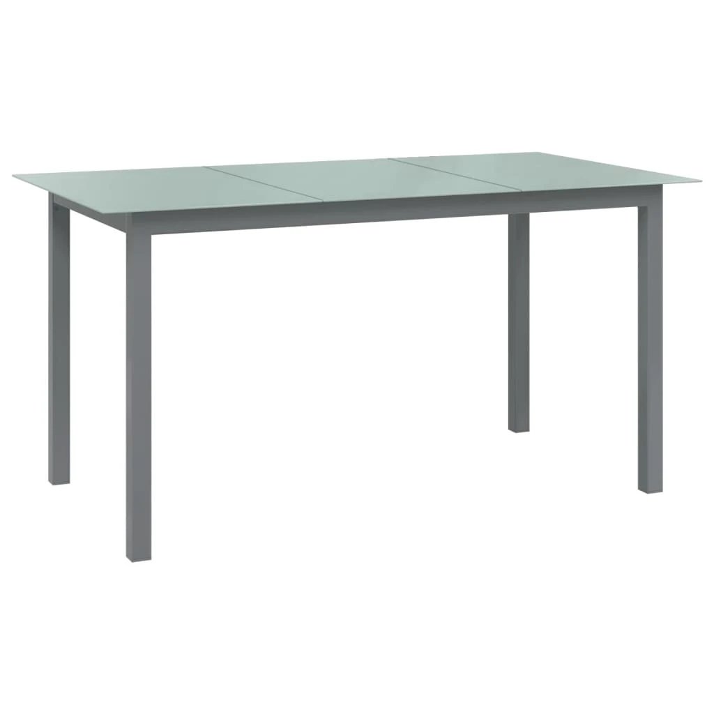 vidaXL Garden Table Black 80x80x74 cm Aluminium and Glass by vidaXL
