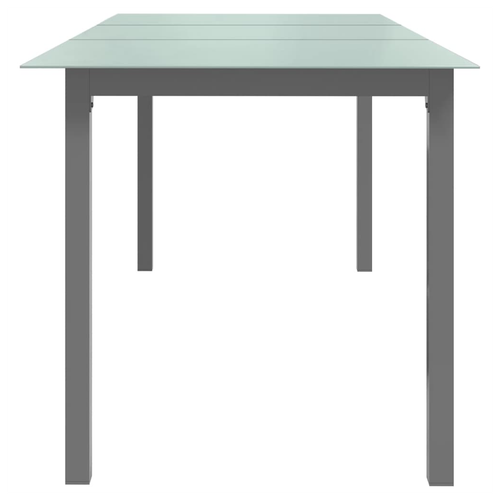 vidaXL Garden Table Black 80x80x74 cm Aluminium and Glass by vidaXL