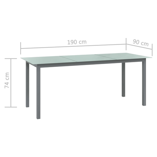 vidaXL Garden Table Black 80x80x74 cm Aluminium and Glass by vidaXL