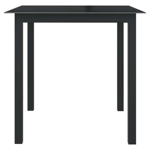 vidaXL Garden Table Black 80x80x74 cm Aluminium and Glass by vidaXL