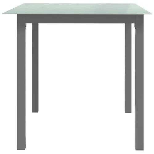 vidaXL Garden Table Black 80x80x74 cm Aluminium and Glass by vidaXL