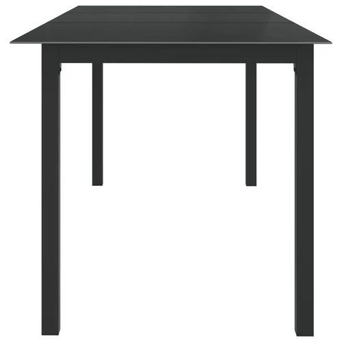 vidaXL Garden Table Black 80x80x74 cm Aluminium and Glass by vidaXL