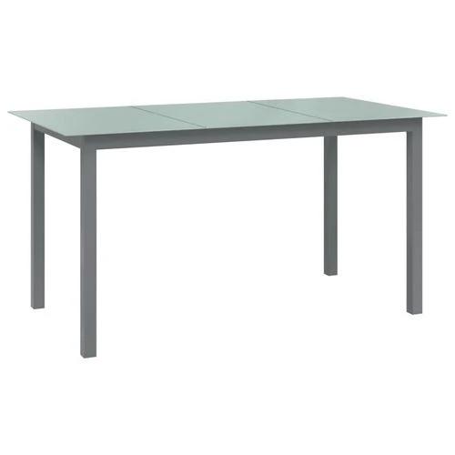 vidaXL vidaXL Garden Table Black 80x80x74 cm Aluminium and Glass -