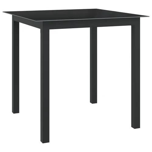vidaXL vidaXL Garden Table Black 80x80x74 cm Aluminium and Glass -