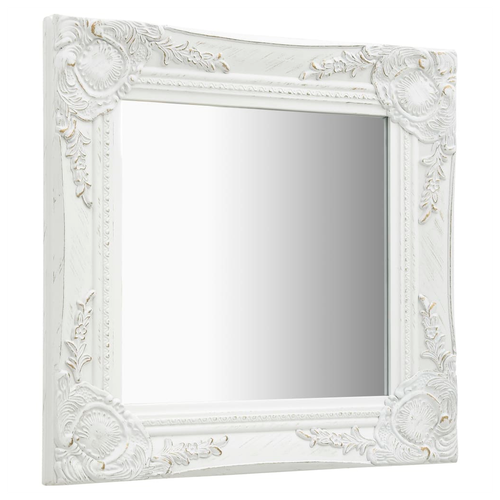 vidaXL Wall Mirror Baroque Style 40x40 cm White by vidaXL