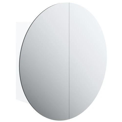 vidaXL Bathroom Cabinet with Round Mirror&LED White 40x40x17.5 cm - Mirror