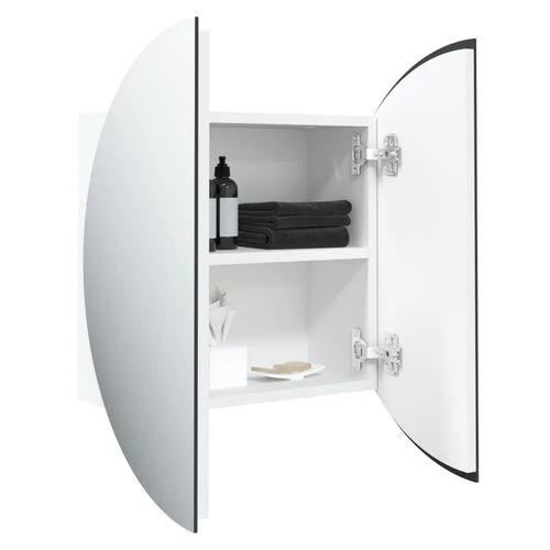 vidaXL Bathroom Cabinet with Round Mirror&LED White 40x40x17.5 cm - Mirror