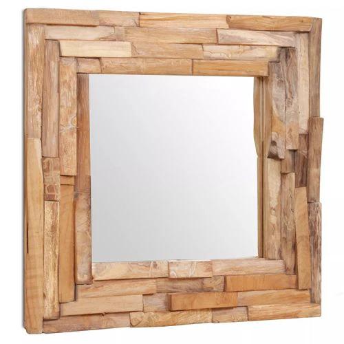 vidaXL Decorative Mirror Teak 60x60 cm Square - Mirror