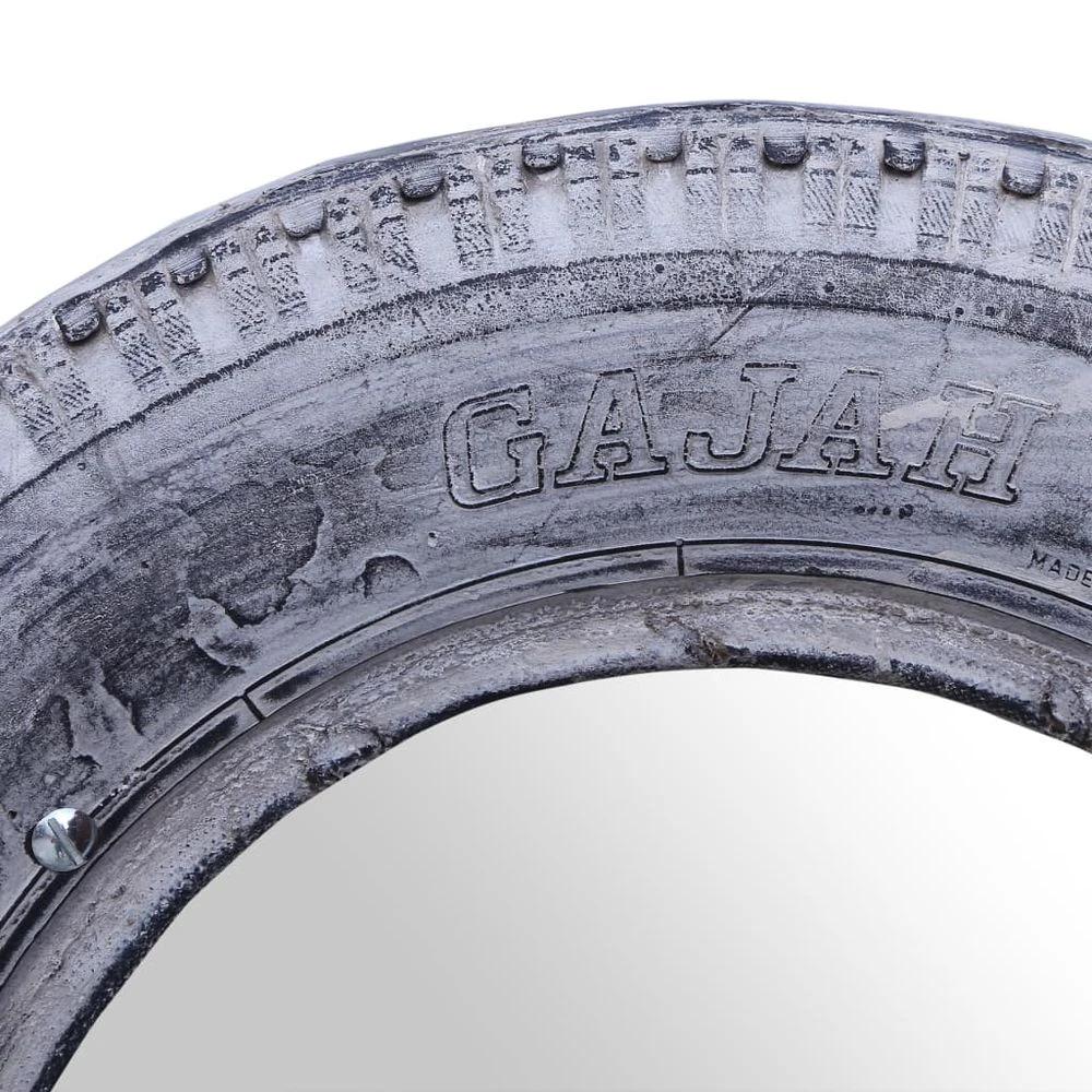 Mirror White 50 cm vidaXL Reclaimed Rubber Tyre by vidaXL