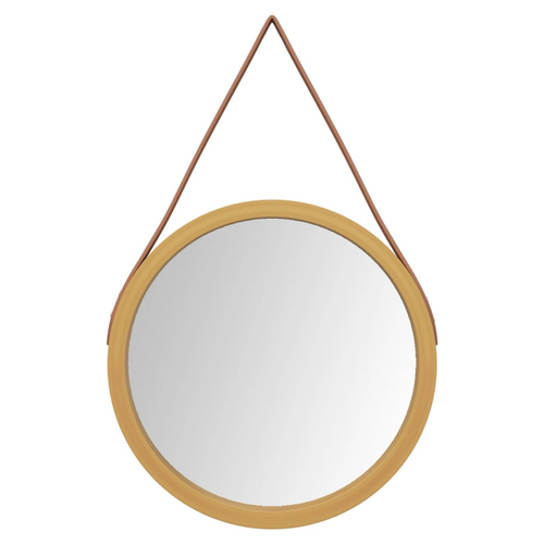 vidaXL Wall Mirror with Strap Gold Ø 35 cm by vidaXL