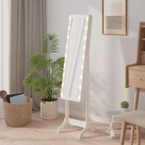 vidaXL vidaXL Free-Standing Mirror with LED White 34x37x146 cm - Mirror
