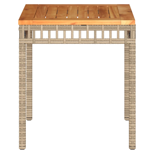 vidaXL vidaXL Garden Table Black 38x38x42 cm Poly Rattan Acacia Wood -