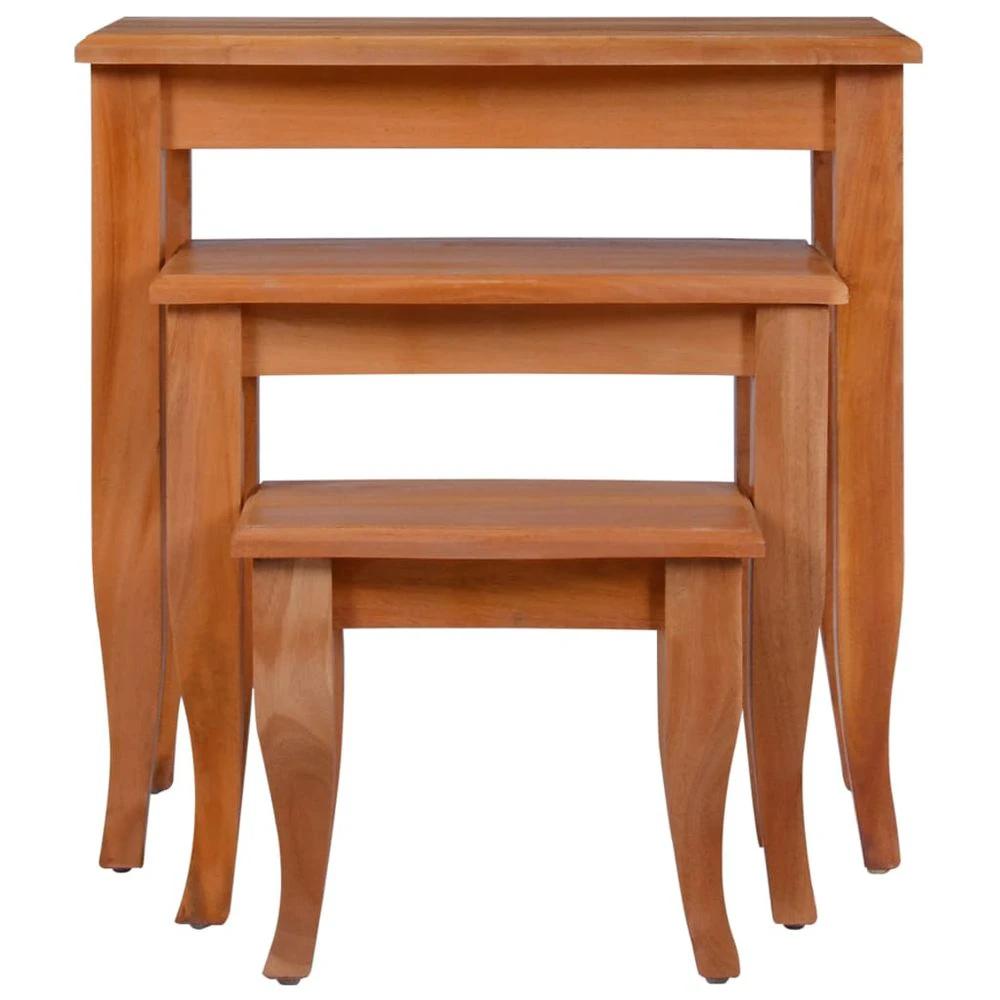 Nesting Side Tables 3 pcs vidaXL Solid Wood Mahogany by vidaXL