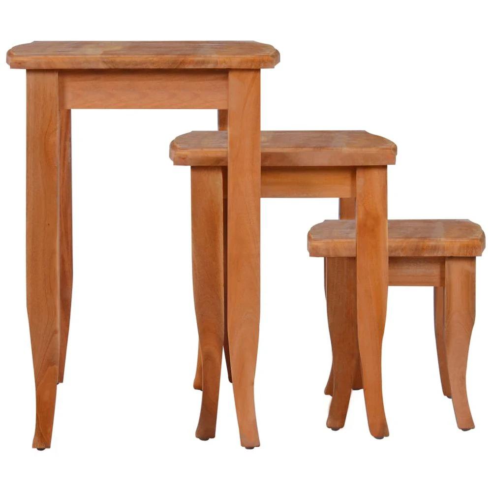 Nesting Side Tables 3 pcs vidaXL Solid Wood Mahogany by vidaXL
