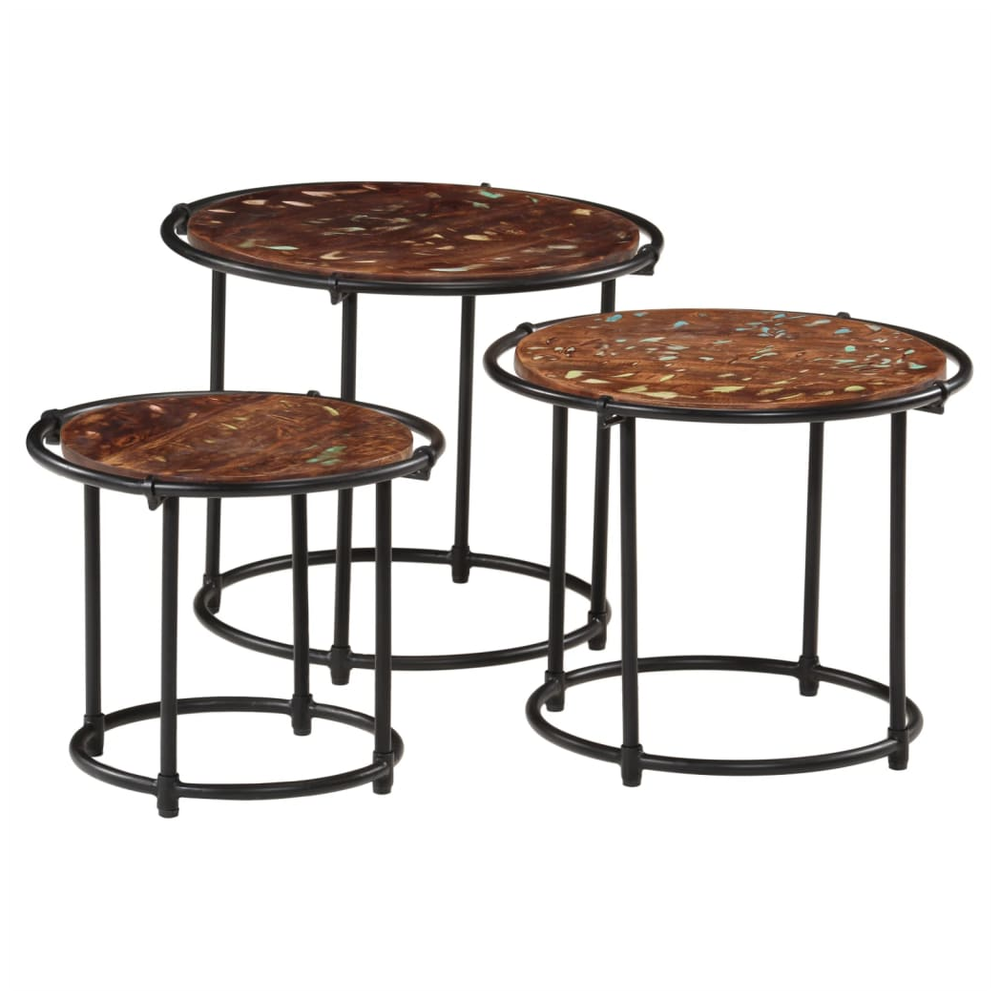 vidaXL Nesting Tables 3 pcs vidaXL Solid Wood Reclaimed - Uncategorized Nest of Tables