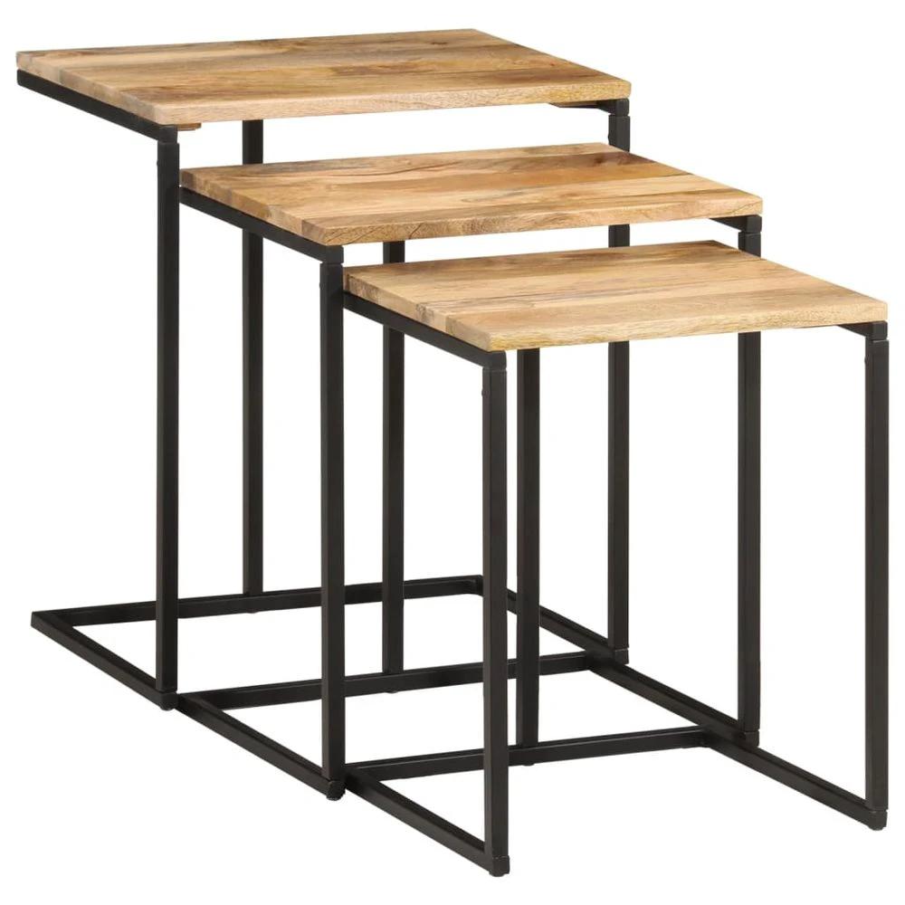 vidaXL Nesting Tables 3 pcs vidaXLSolid Wood Acacia - Uncategorized Nest of Tables