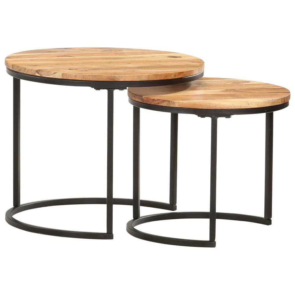 Nesting Tables 3 pcs vidaXL Solid Acacia Wood by vidaXL
