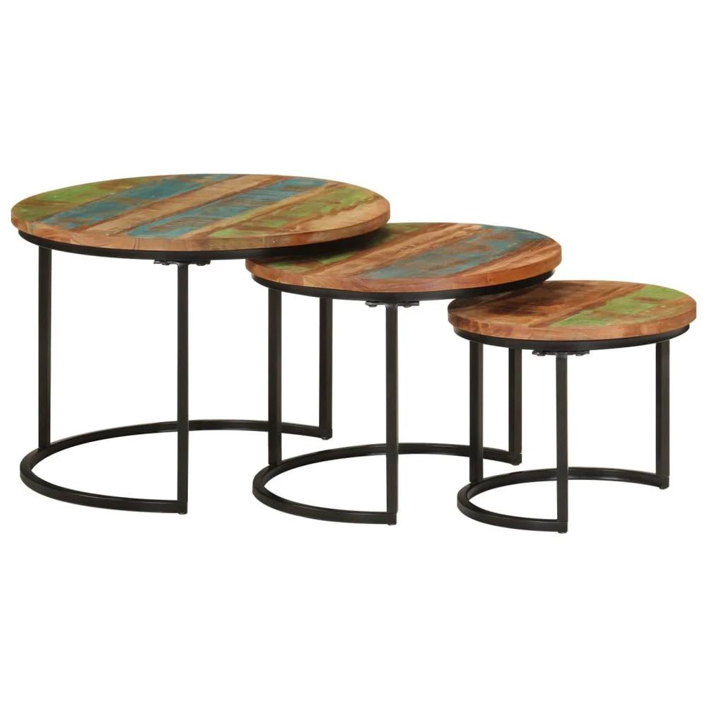 vidaXL Nesting Tables 3 pcs vidaXL Solid Acacia Wood - Uncategorized Nest of Tables