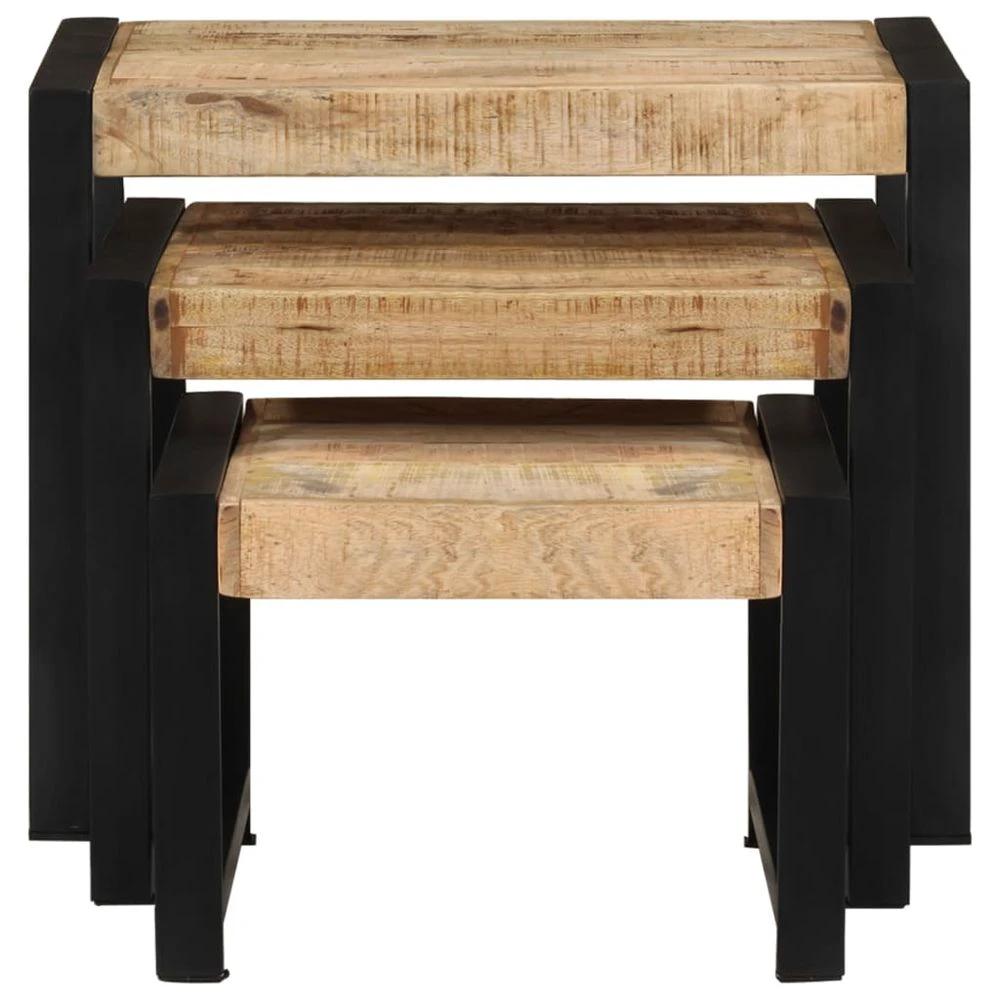 vidaXL Nesting Tables 3 pcs vidaXL Solid Mango Wood - Uncategorized Nest of Tables