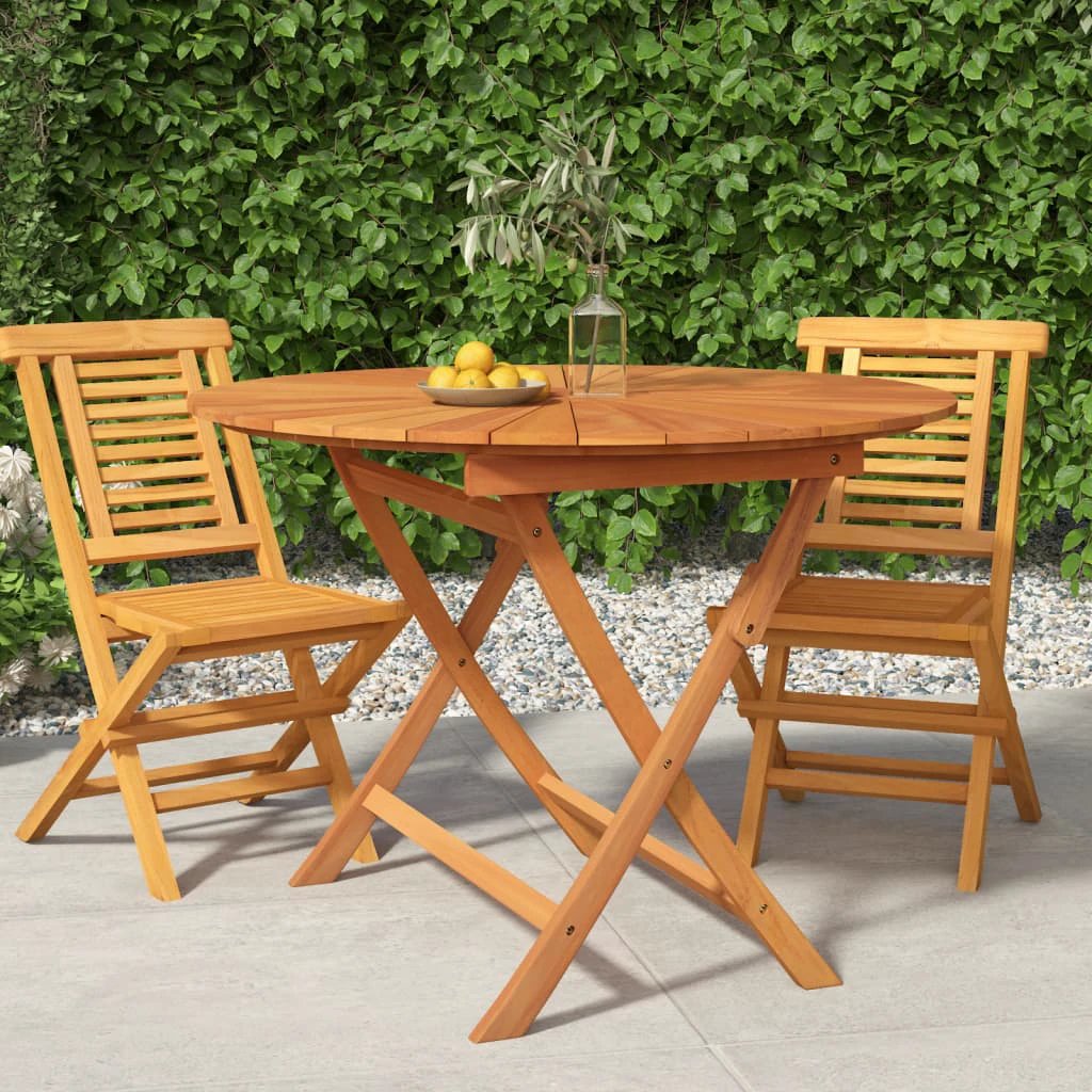 vidaXL Folding Garden Table Ø 85x75 cm Solid Wood Teak -