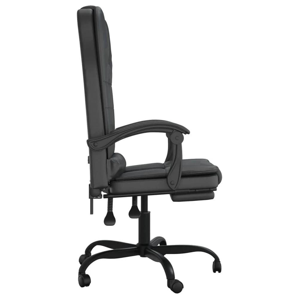vidaXL Massage Reclining Office Chair Black Faux Leather - Office Chair