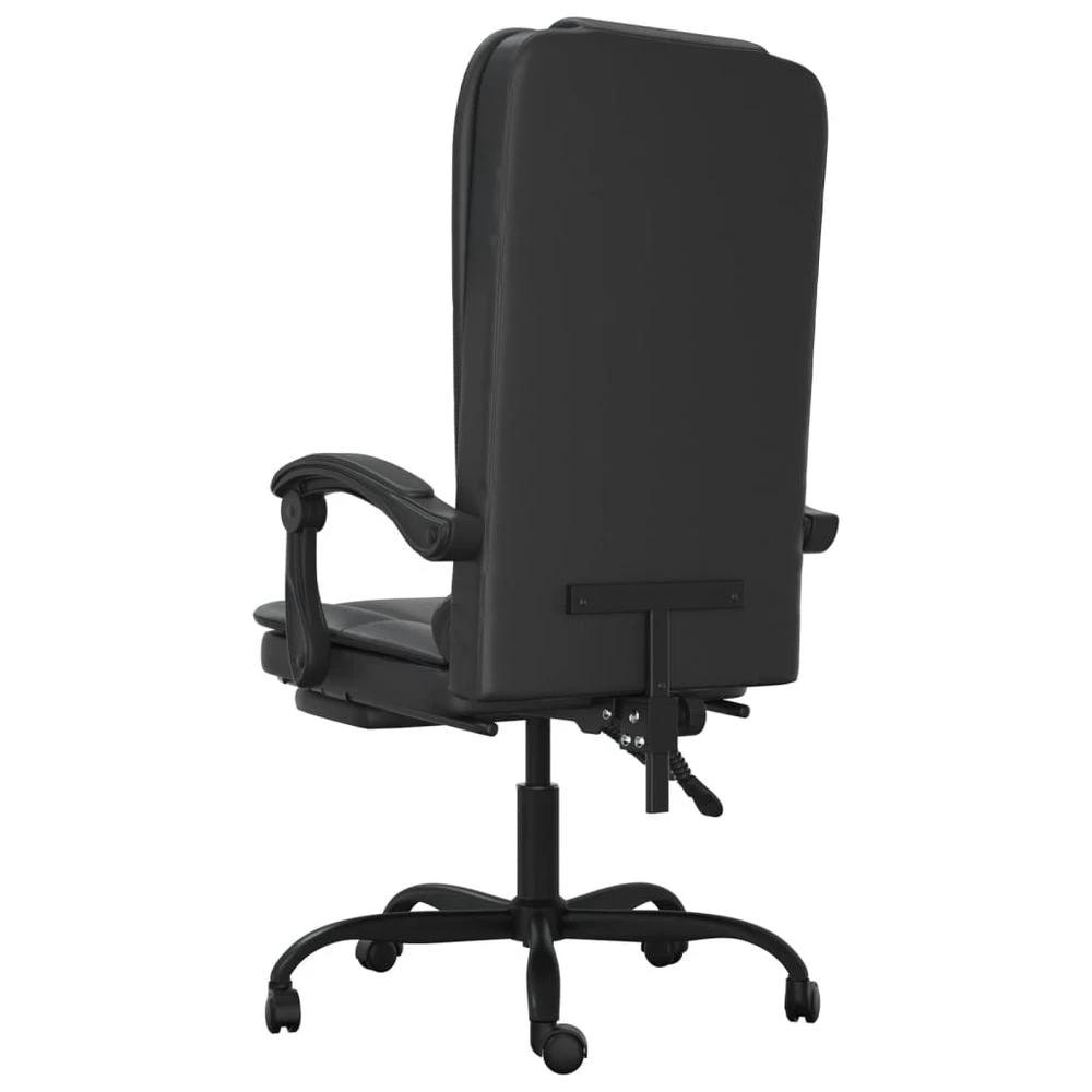 vidaXL Massage Reclining Office Chair Black Faux Leather - Office Chair