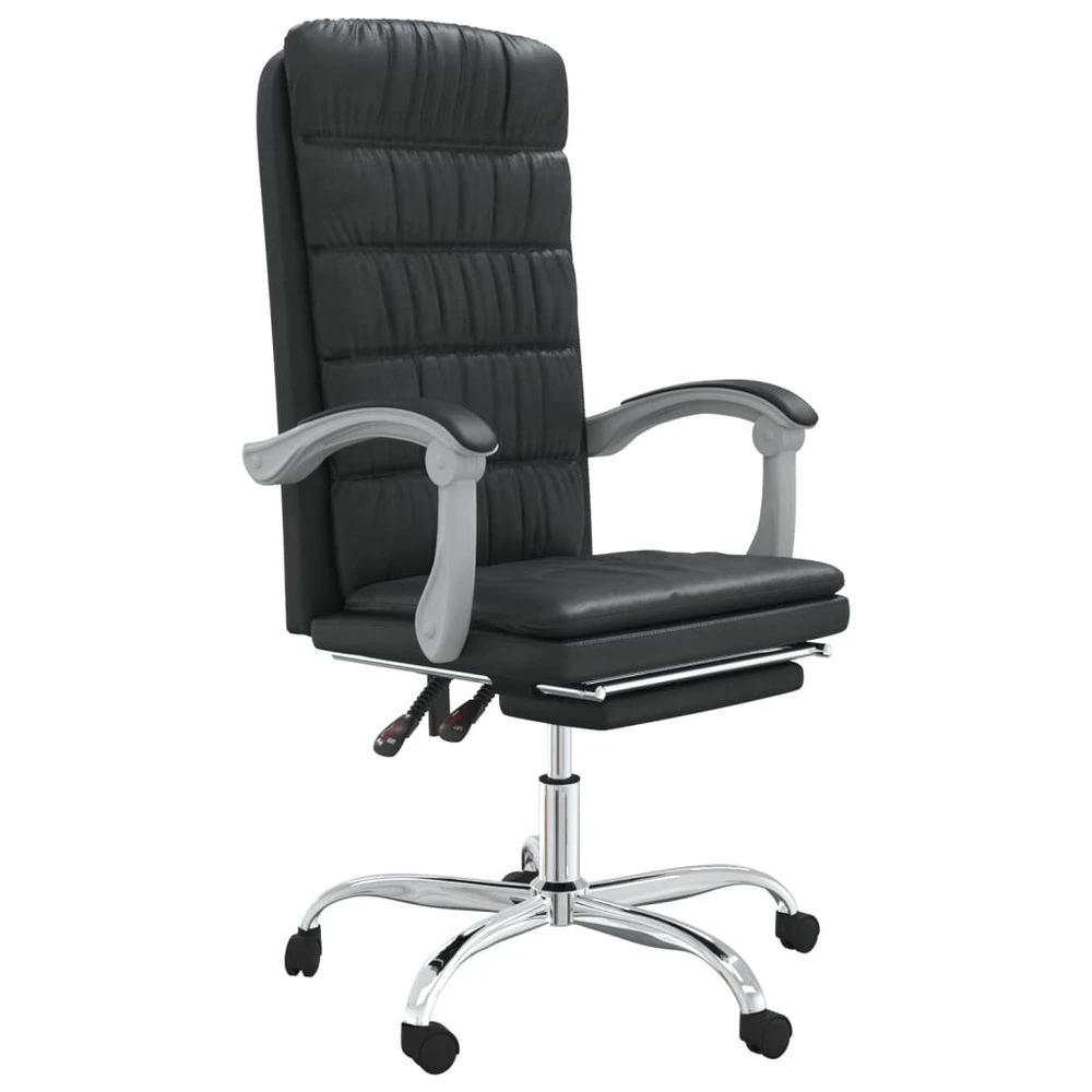 Reclining Office Chair Black Faux Leather by vidaXL
