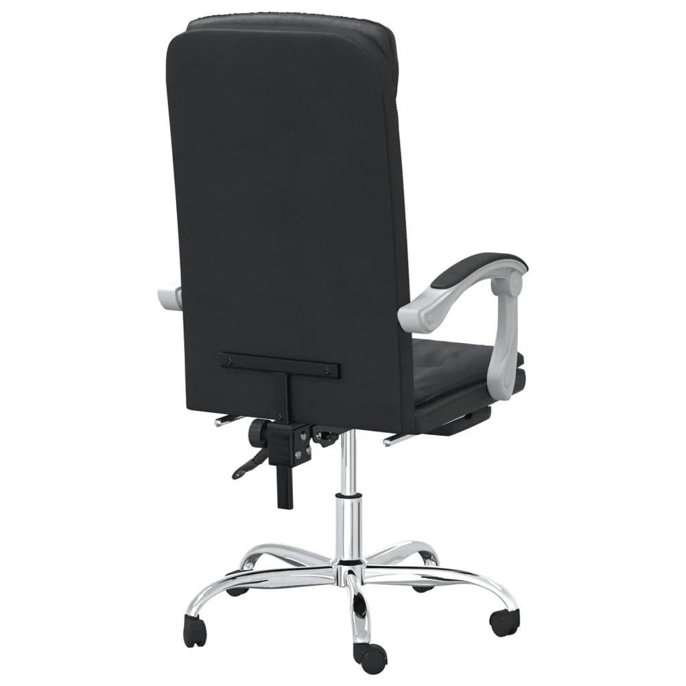 vidaXL Reclining Office Chair Black Faux Leather - Office Chair