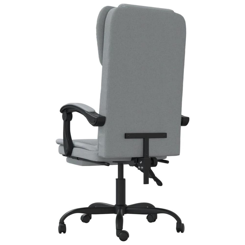 vidaXL Reclining Office Chair Light Grey Fabric - Office Chair
