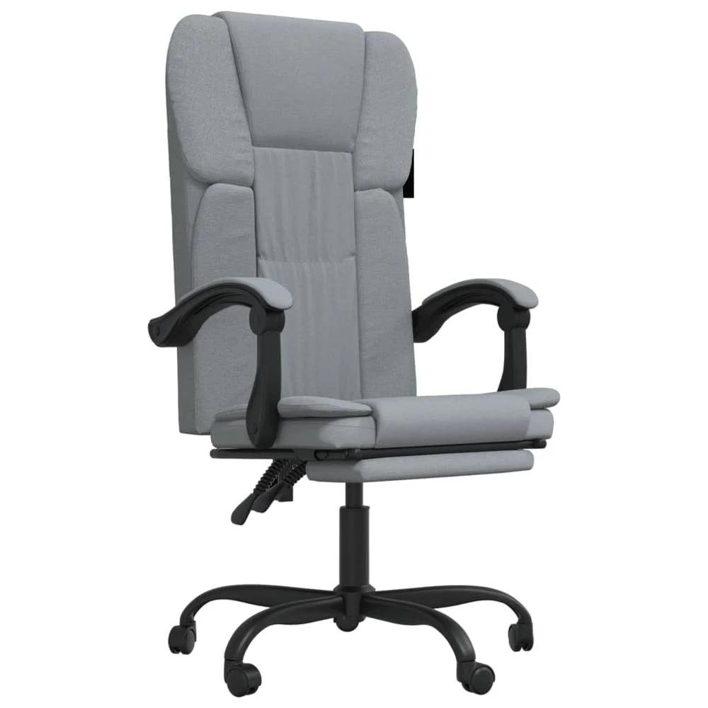 vidaXL Reclining Office Chair Light Grey Fabric - Office Chair