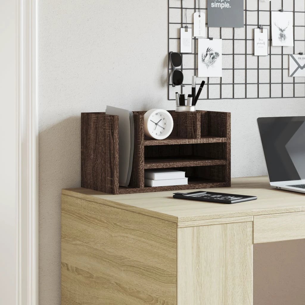 vidaXL Desk Organiser White 44.5x24x25 cm Engineered wood - Office Storage