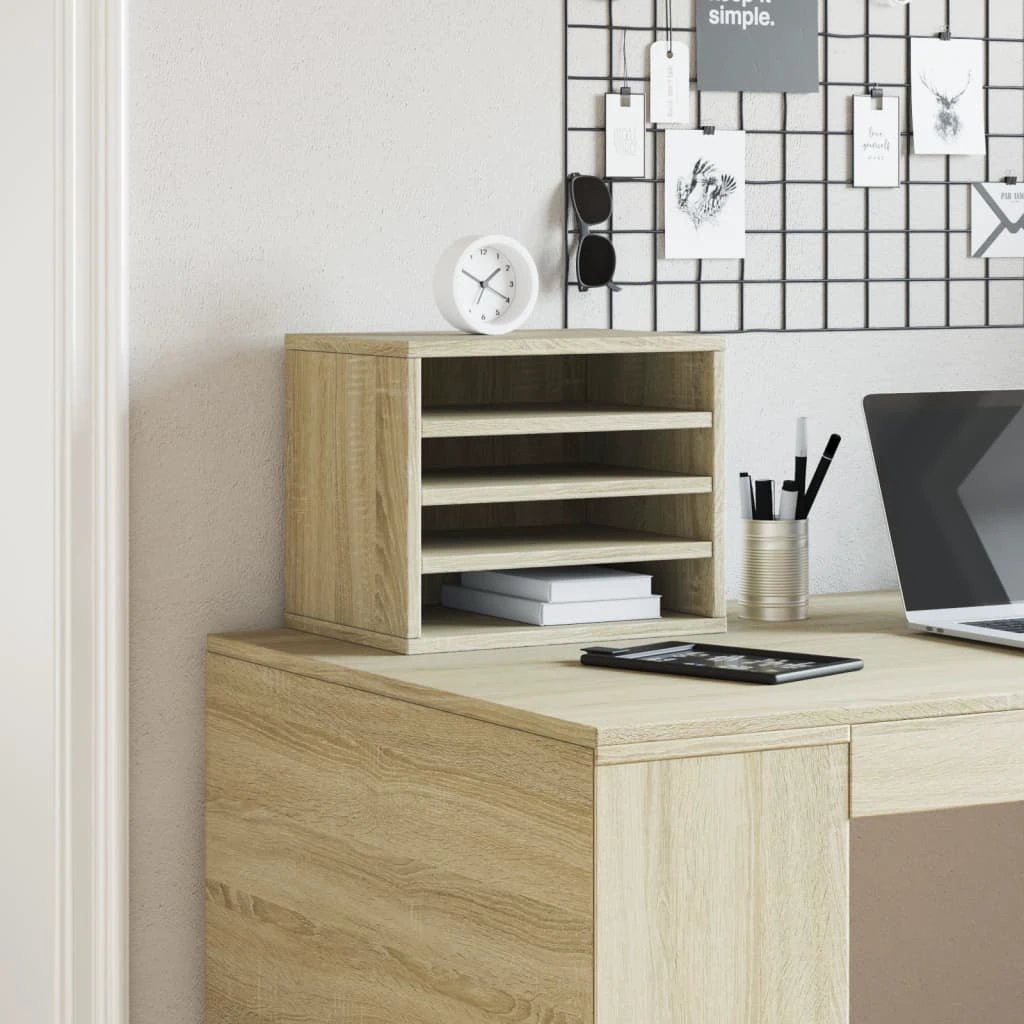 vidaXL Desk Organiser White 36x26x29.5 cm Engineered wood by vidaXL