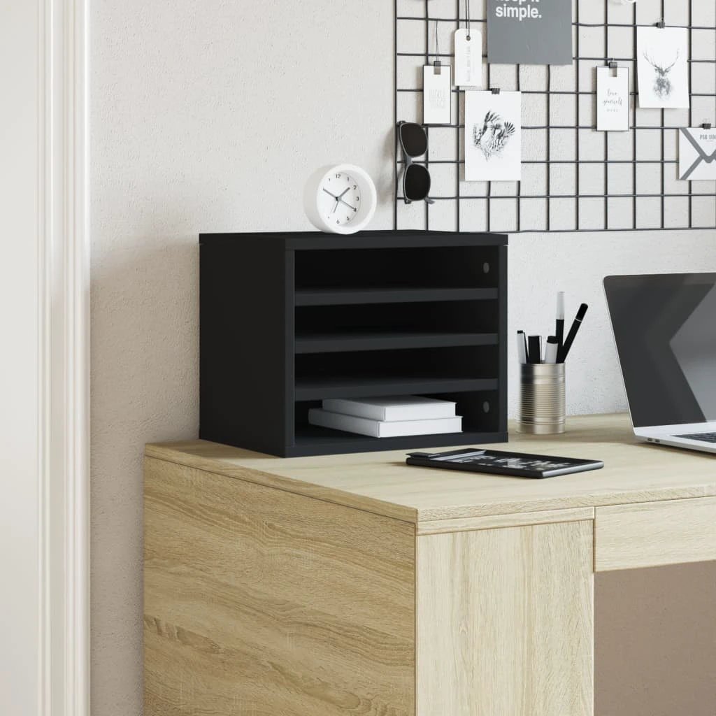 vidaXL Desk Organiser White 36x26x29.5 cm Engineered wood - Office Storage