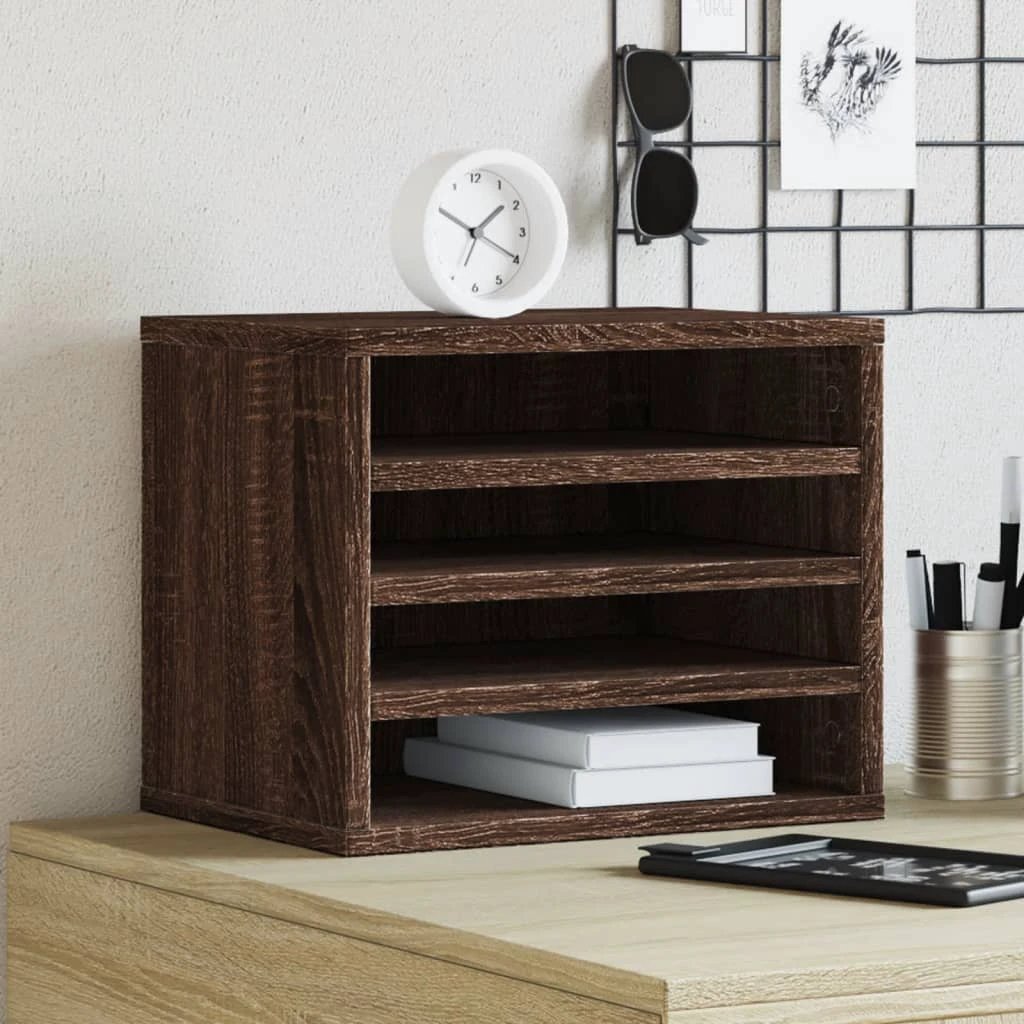 vidaXL Desk Organiser White 36x26x29.5 cm Engineered wood - Office Storage