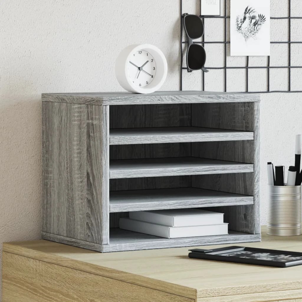 vidaXL Desk Organiser White 36x26x29.5 cm Engineered wood - Office Storage