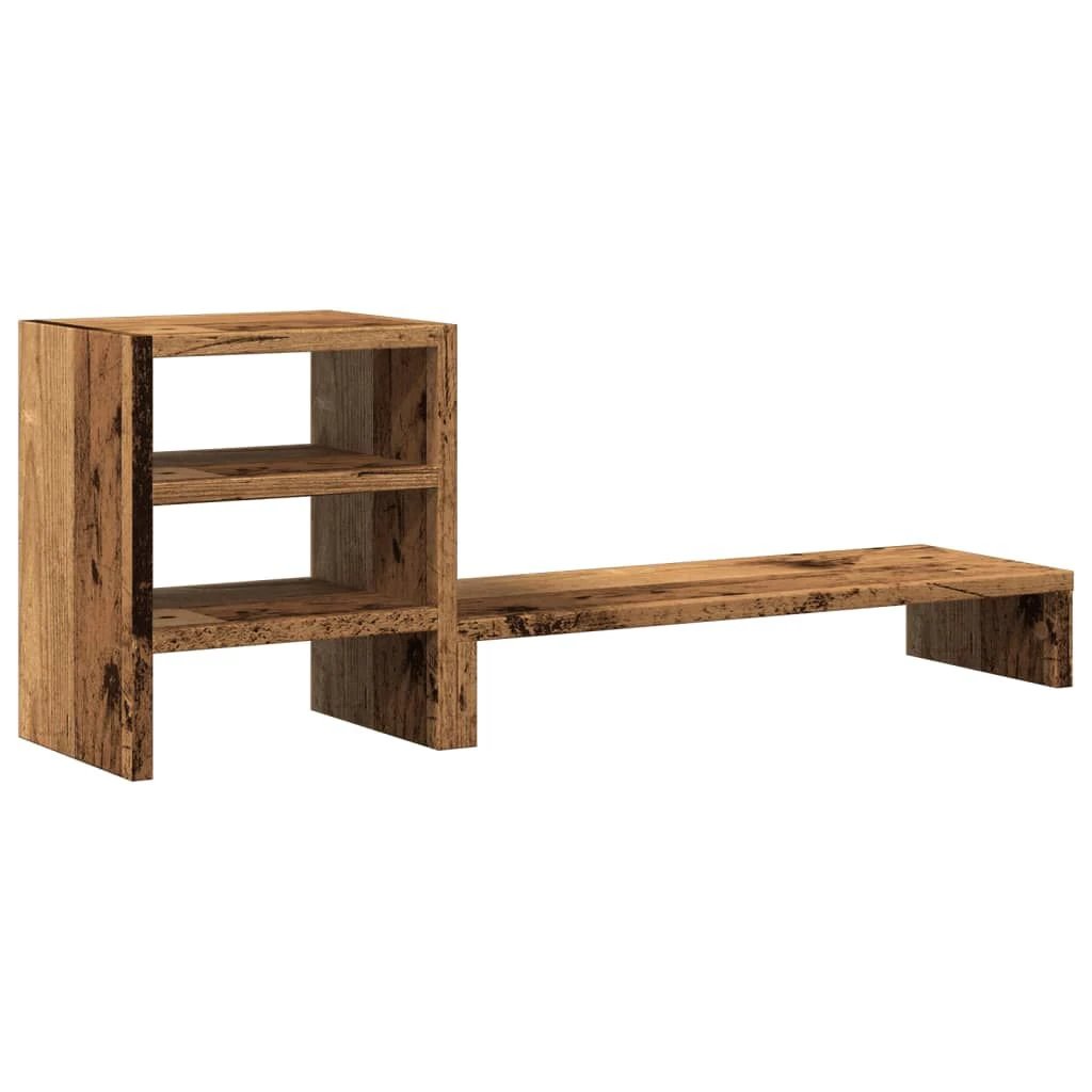 vidaXL Monitor Stand with Desk Organiser White Engineered Wood - Office Storage