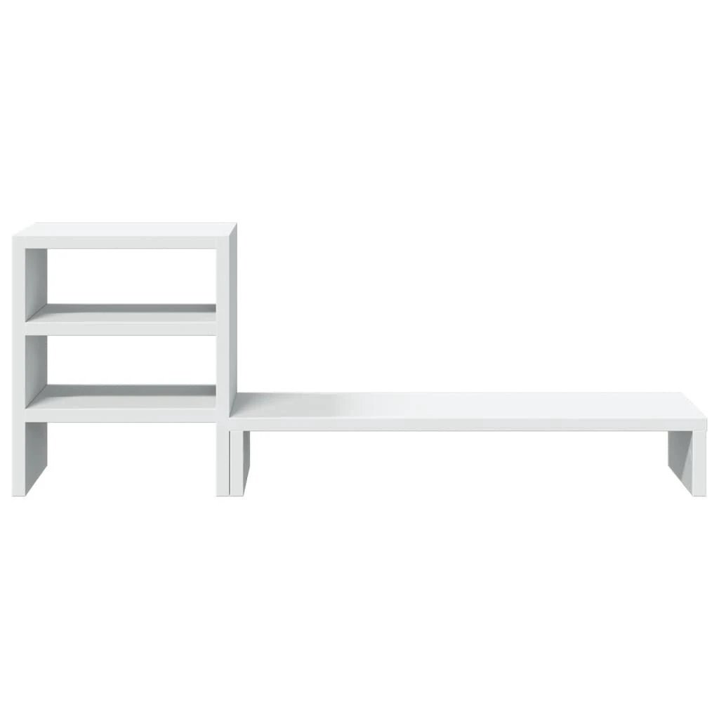 vidaXL Monitor Stand with Desk Organiser White Engineered Wood - Office Storage