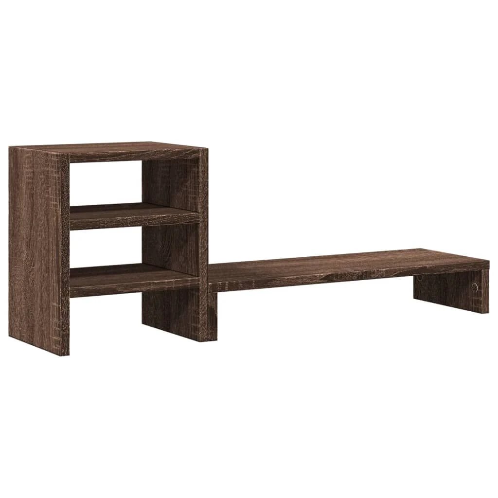 vidaXL Monitor Stand with Desk Organiser White Engineered Wood - Office Storage