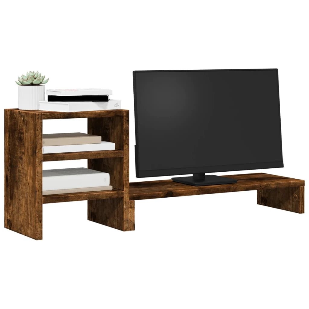 vidaXL Monitor Stand with Desk Organiser White Engineered Wood by vidaXL