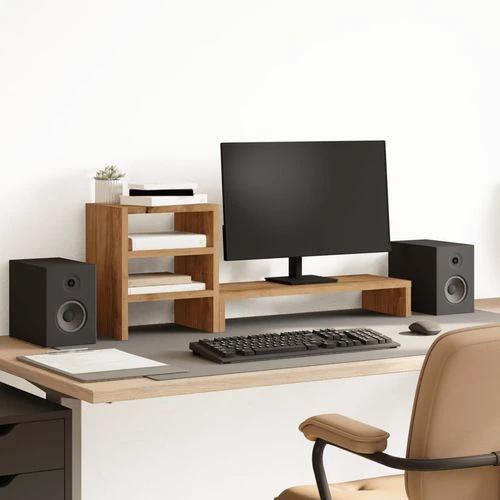 vidaXL Monitor Stand with Desk Organiser White Engineered Wood by vidaXL